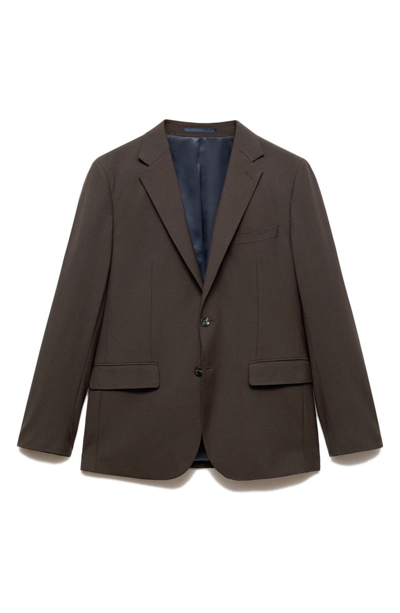 MANGO Slim Fit Wool Blend Sport Coat, Alternate, color, Brown