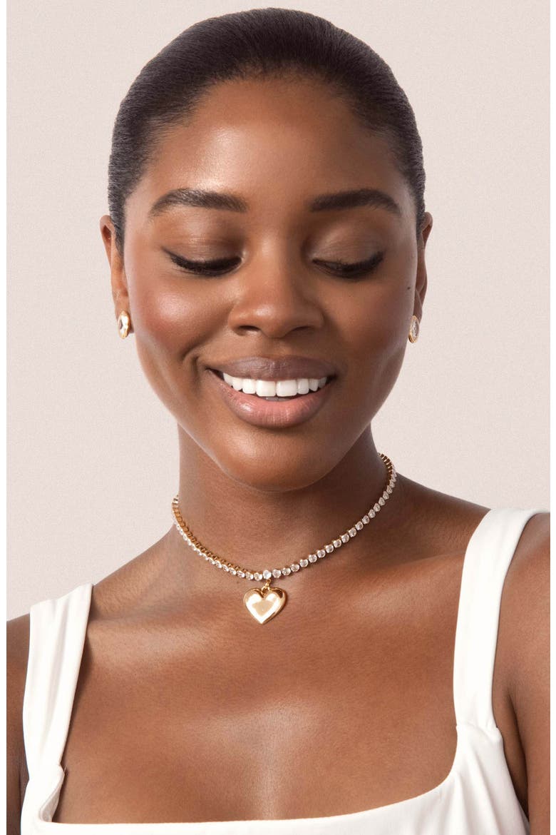 Luminous Love Tennis Necklace, Alternate, color, GOLD