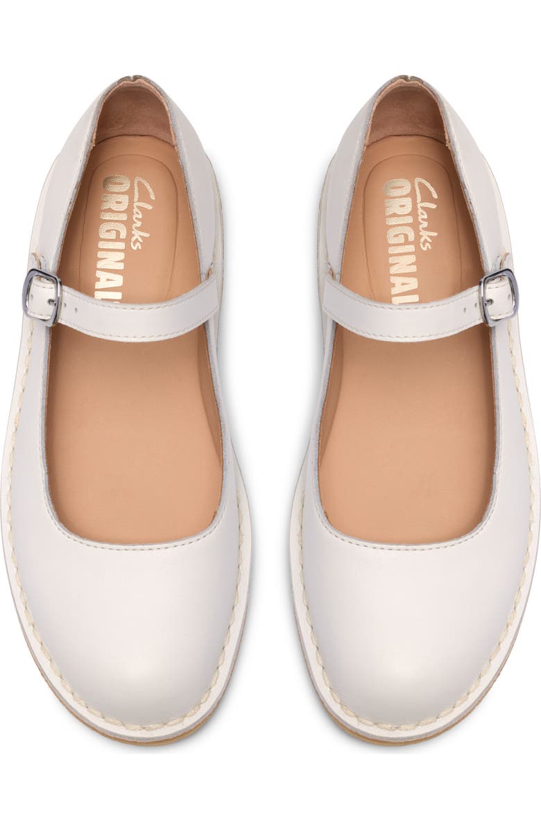 Clarks<sup>®</sup> Originals Desert Jane Mary Jane Flat, Alternate, color, White Leather