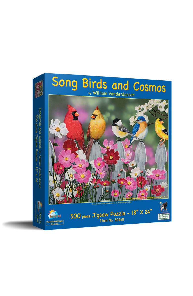 Sunsout Songbirds and Cosmos 500 piece Jigsaw Puzzle for Adults, Main, color, Multicolor