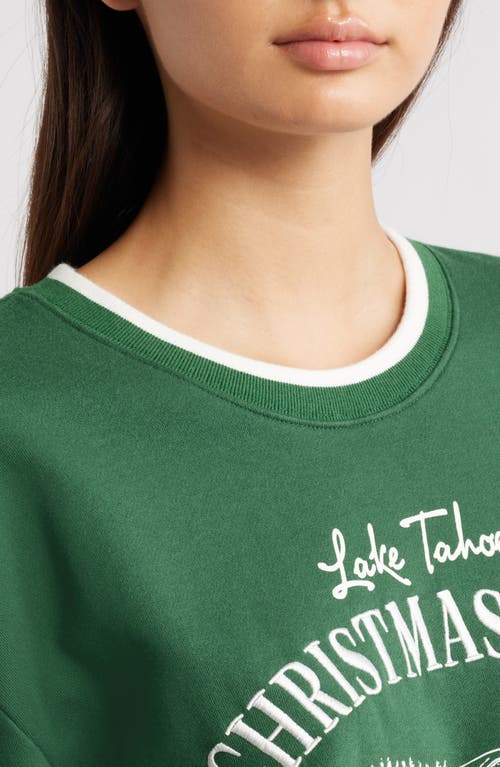 Golden Hour Holiday Tree Farm Graphic Sweatshirt In Green