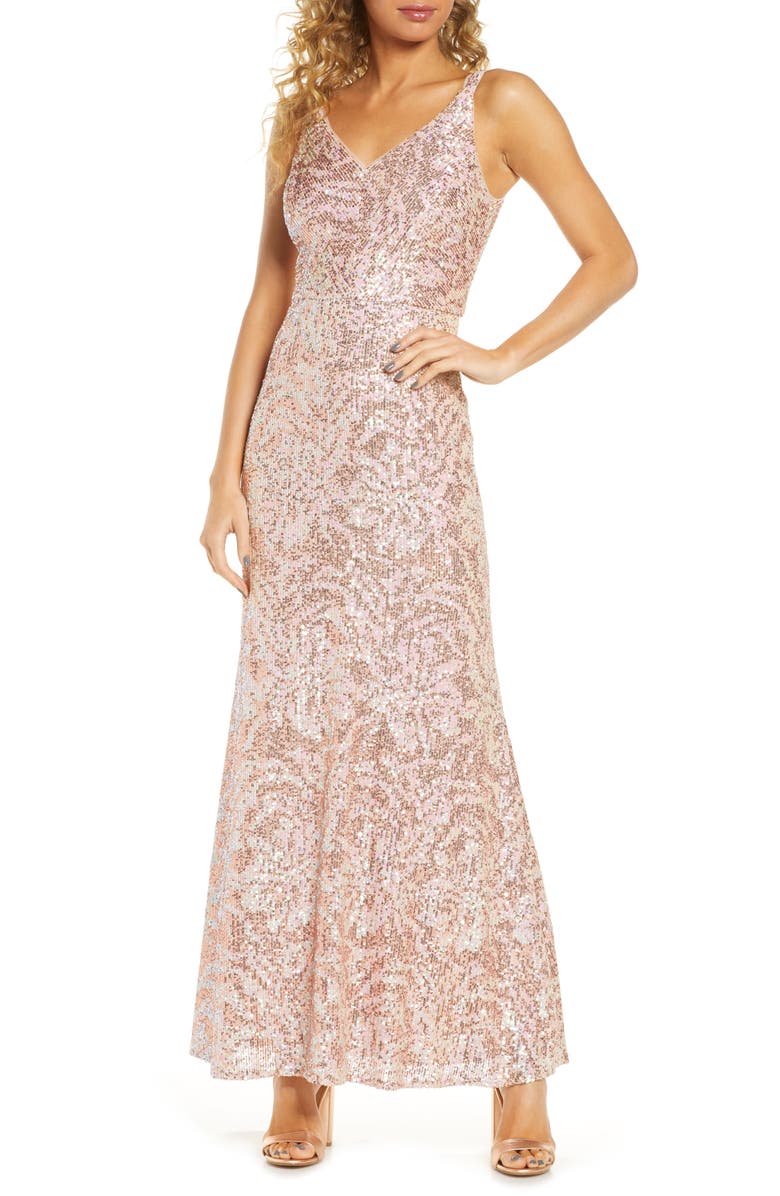 Morgan & Co. Sequin Gown, Main, color,