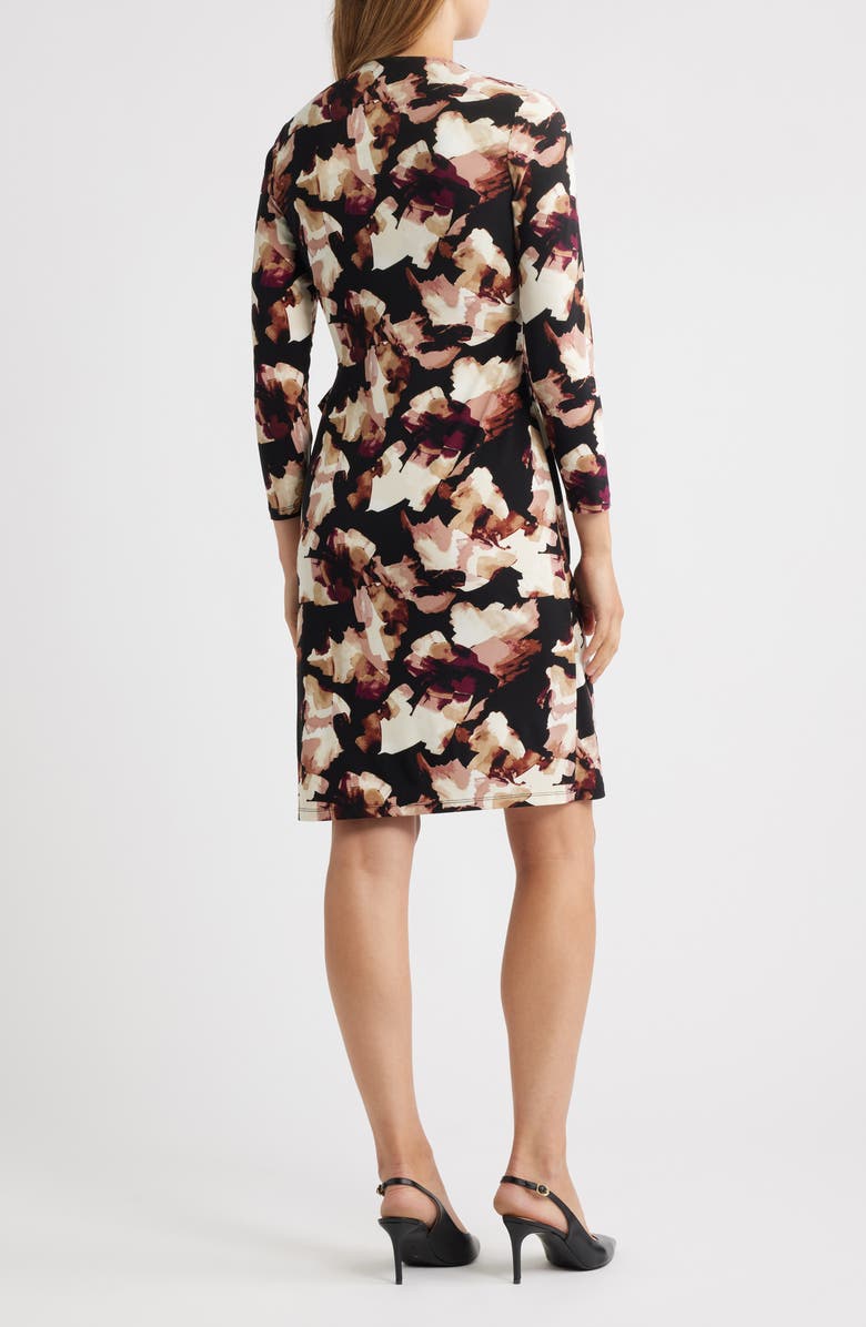 Anne Klein Abstract Print Wrap Dress, Alternate, color, Anne Black Multi