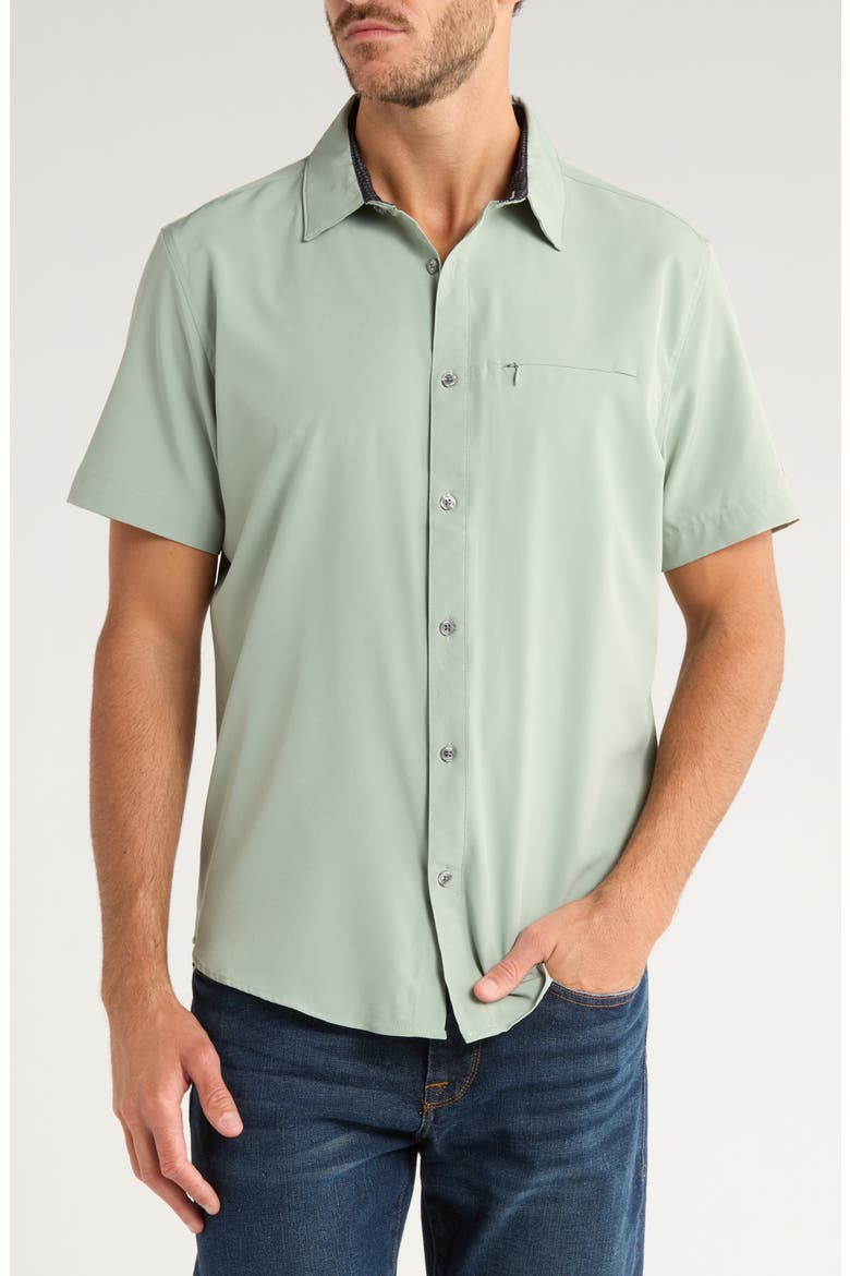 Lenox Short Sleeve Button-Up Shirt, Main, color, PARKWAY