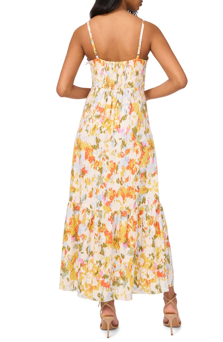 Halogen<sup>®</sup> Print Sleeveless Maxi Dress, Alternate, color, Olive