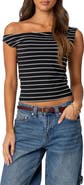 EDIKTED Keryn Stripe Asymmetric Top