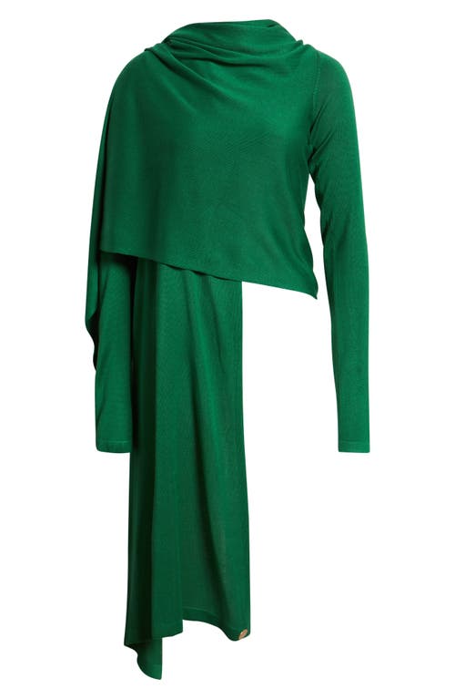 Dai Moda Cat Wrap Sweater Shawl In Green