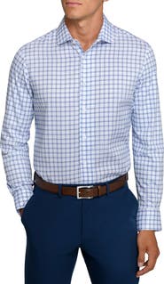 W.R.K Reworked Slim Fit Navy Check Print Cotton Dress Shirt