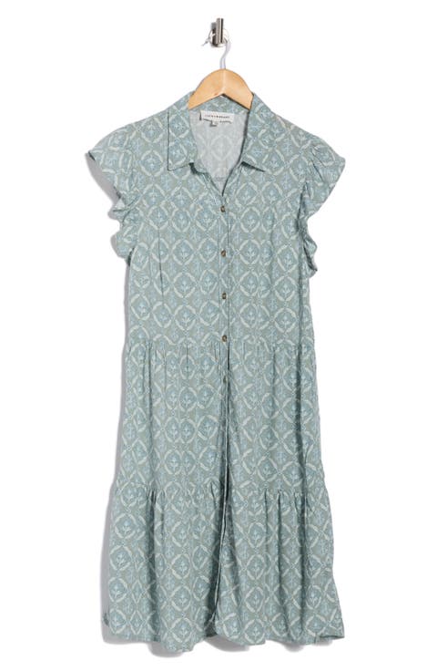 Flutter Sleeve Shirtdress