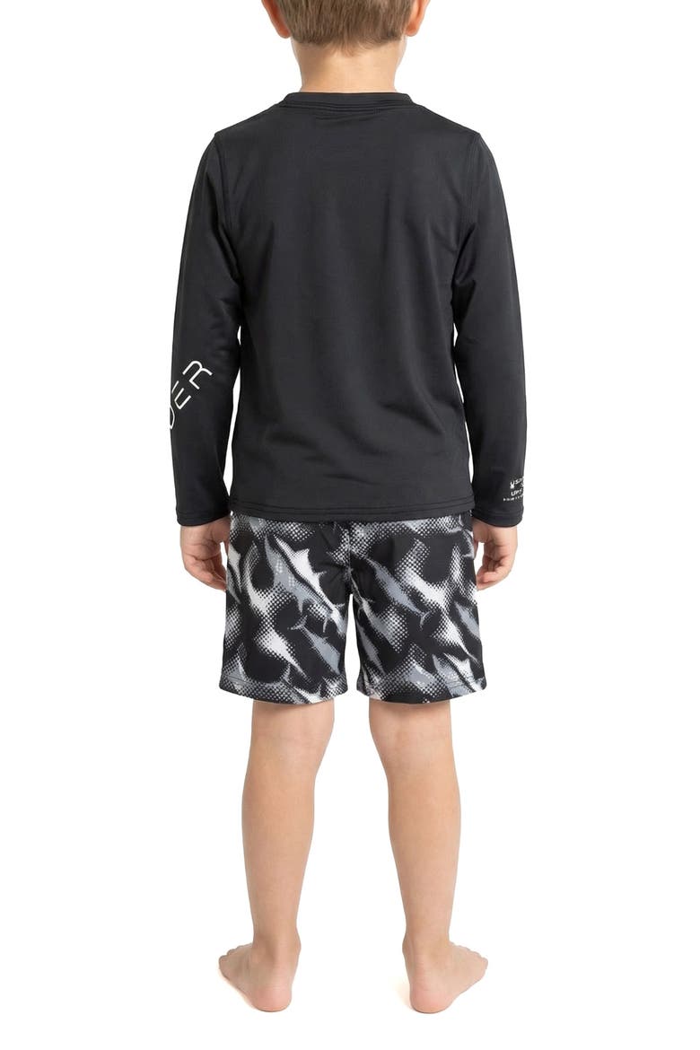 Kids' Rashguard Top & Swim Trunks Set, Alternate, color, CAVIAR