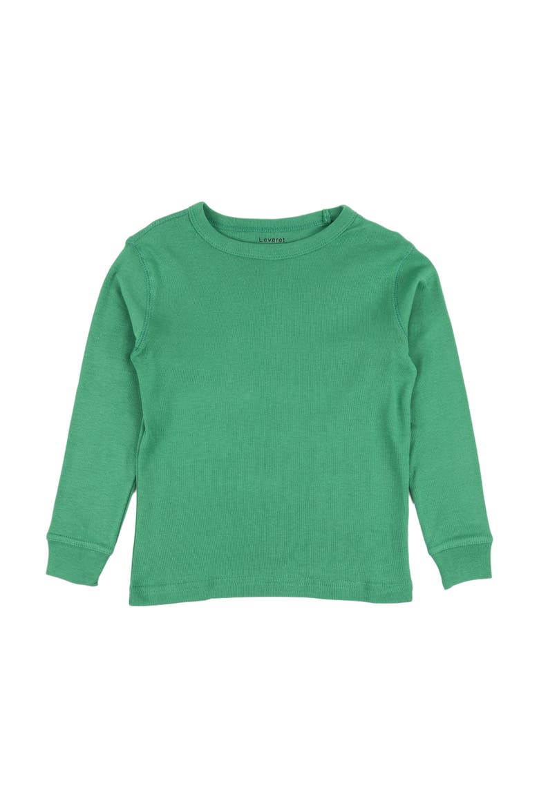 Kids Long Sleeve T-Shirt, 100% Cotton, Solid Colors, Main, color, GREEN