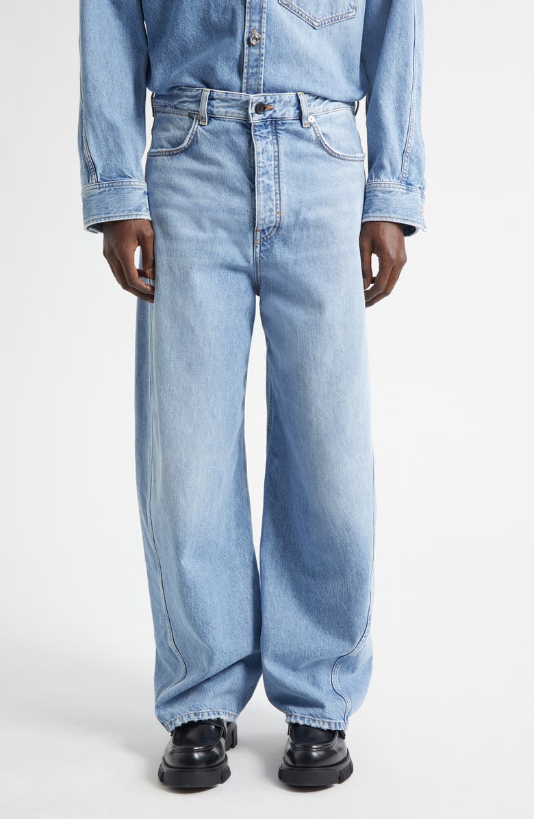 Givenchy Couture Seam Straight Leg Jeans, Main, color, Light Blue