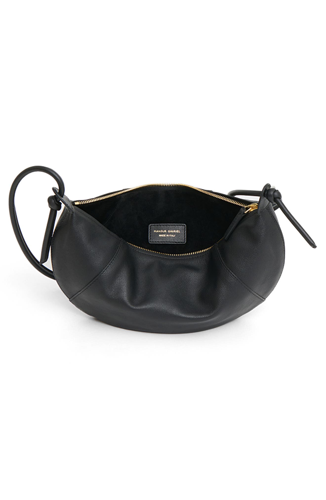 Mansur Gavriel Mini Fortuna Leather Crossbody Bag, Alternate, color, Black