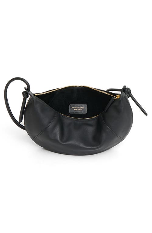 Mansur Gavriel Mini Fortuna Leather Crossbody Bag In Black