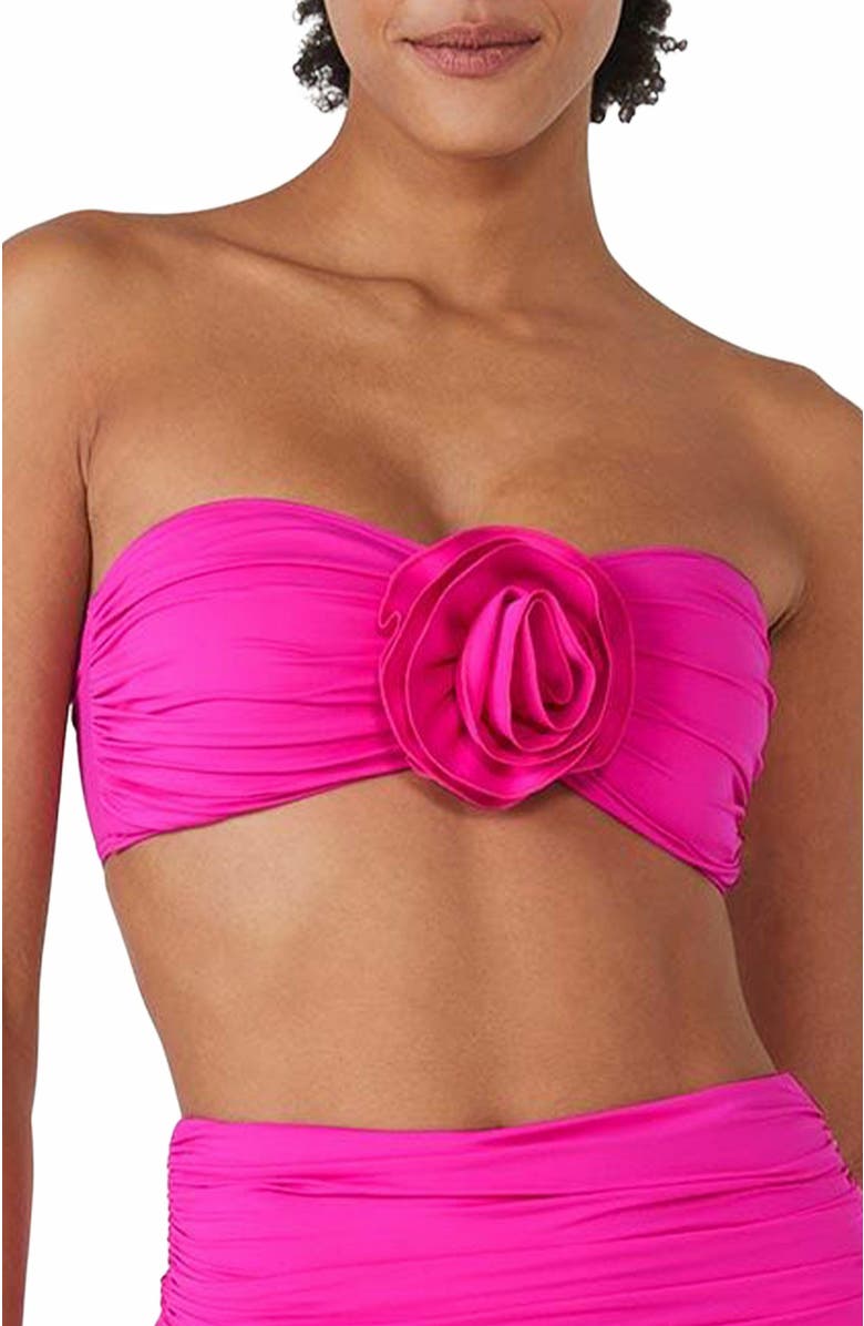 Kate Spade New York Bandeau Bra Bikini Top, Main, color, Vivid Snapdragon