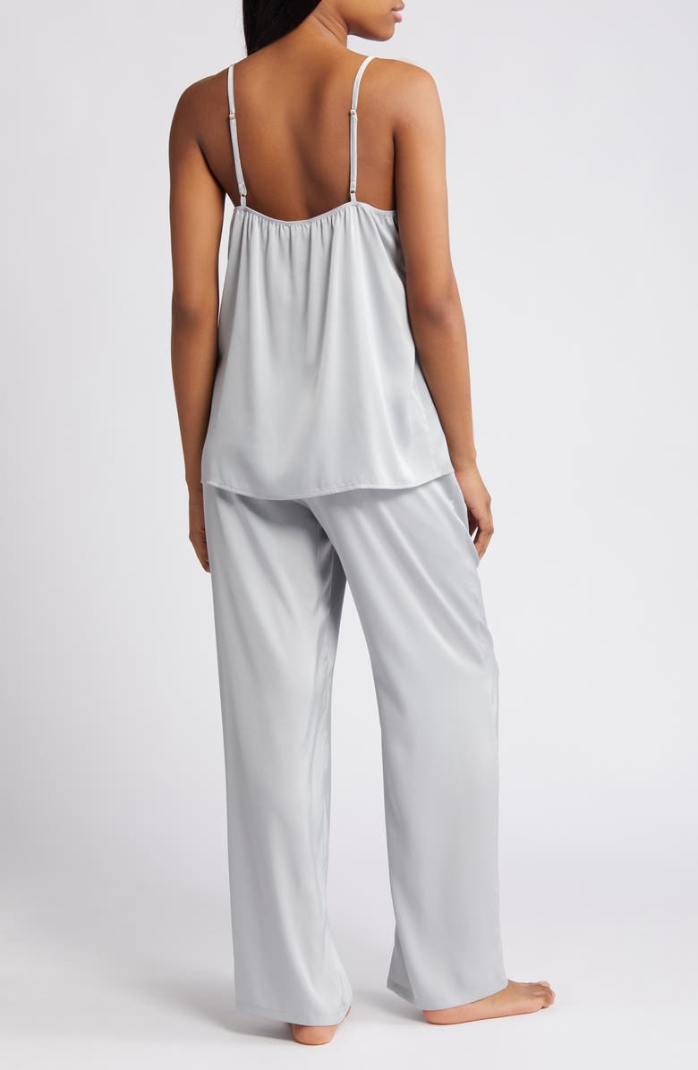 Open Edit Tie Front Satin Pajamas, Alternate, color, 