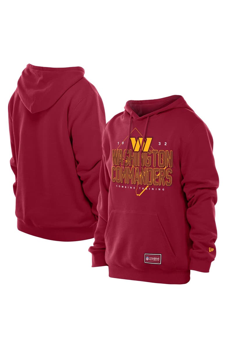 New Era Men's New Era Burgundy Washington Commanders Combine Authentic Local State Throwback Hoodie, Main, color, Burgundy