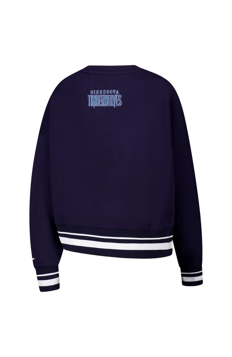 PRO STANDARD Women's Pro Standard Navy Minnesota Timberwolves Area Code Cropped Pullover Sweatshirt, Alternate, color, Navy
