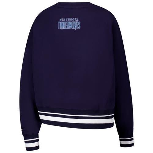 Pro Standard Navy Minnesota Timberwolves Area Code Cropped Pullover Sweatshirt