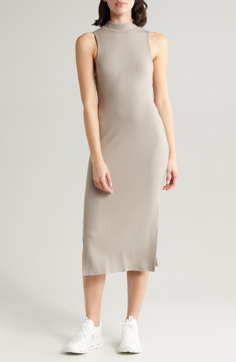 Beyond Yoga Well Traveled Rib Midi Dress, Main, color, Birch