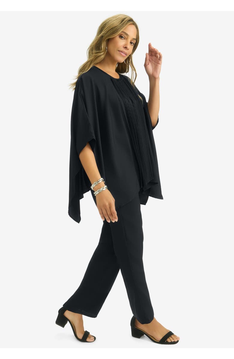 Jessica London 2-Piece Georgette Pantset, Alternate, color, Black