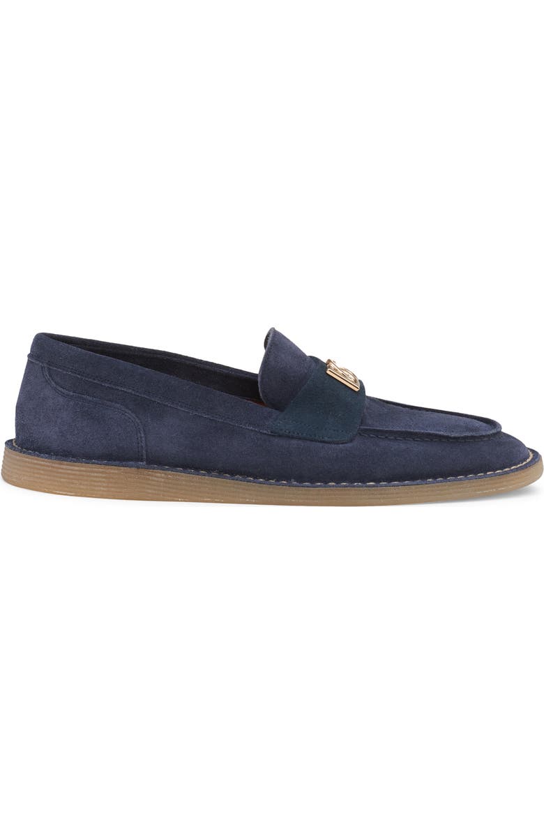 Dolce&Gabbana Logo Suede Loafer, Alternate, color, Blue
