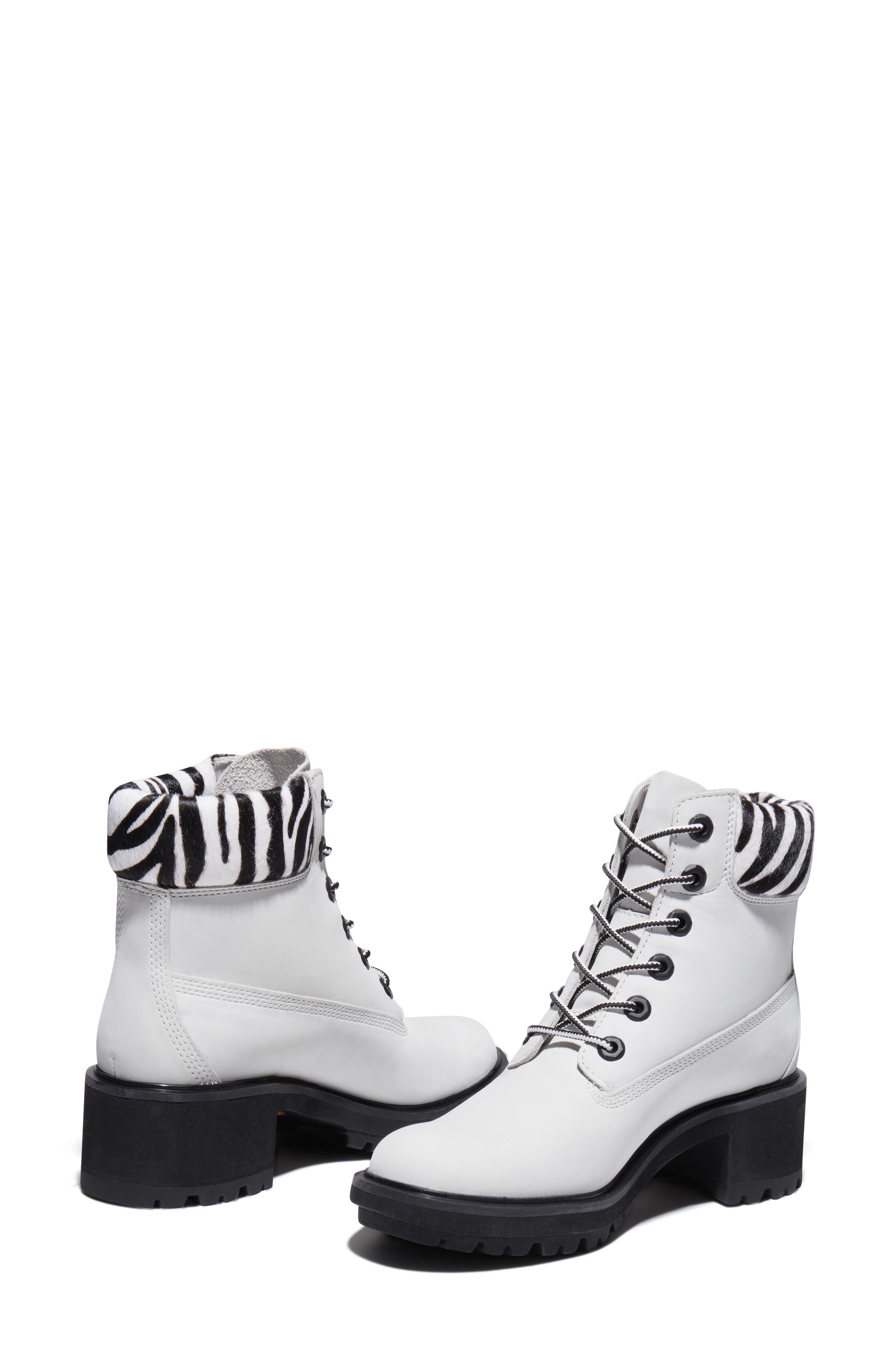 Timberland Kinsley Waterproof Combat Boot with Genuine Calf Hair Trim, Alternate, color, 