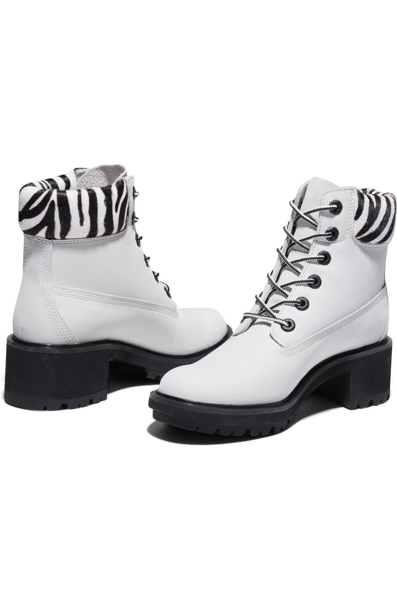 Timberland Kinsley Waterproof Combat Boot with Genuine Calf Hair Trim, Alternate, color,