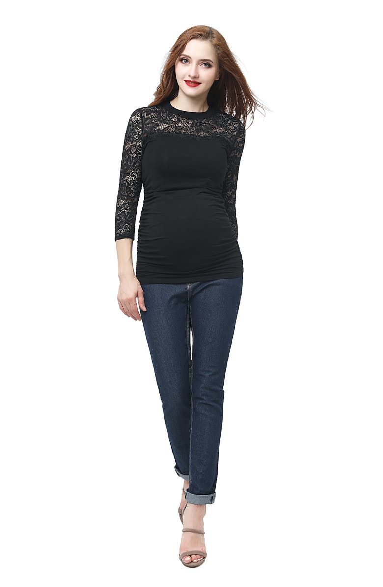 Kimi and Kai Rainey Ruched Maternity Top, Alternate, color, 