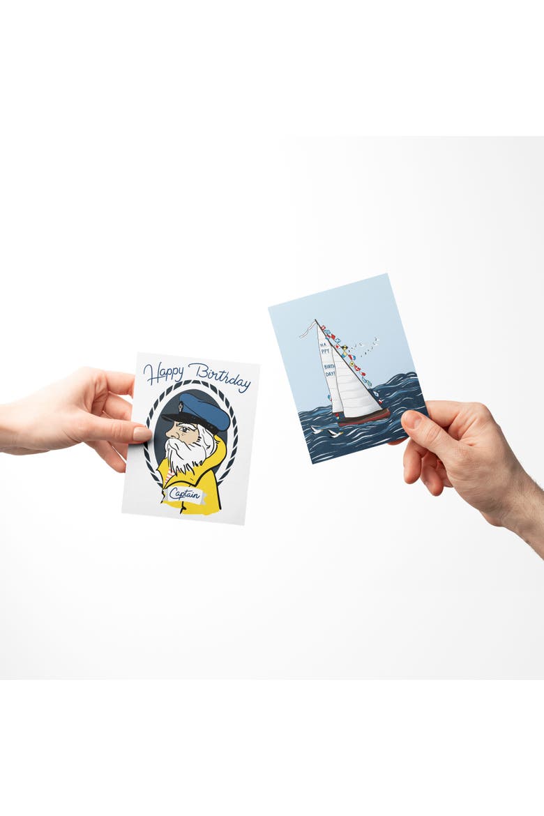 Birthday Assorted Greeting Card Pack (3ct) "Captain, Fish, Boat", Alternate, color, Multi-Pack