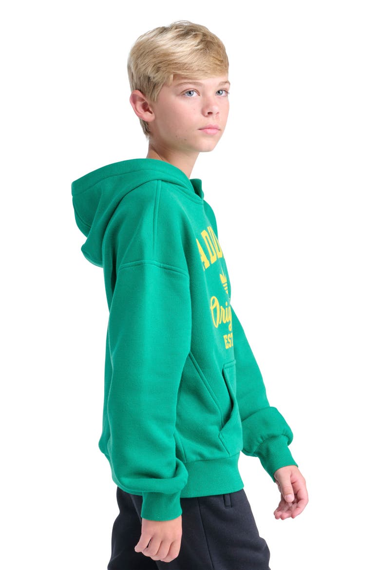 Kids' Varsity Cotton Blend Fleece Hoodie, Alternate, color, GREEN