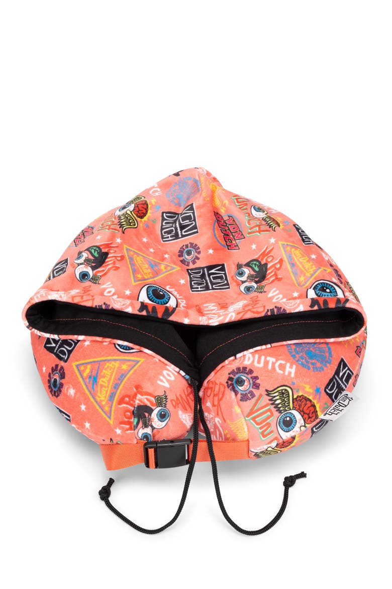 Jax Hooded Memory Foam Travel Neck Pillow, Alternate, color, Pink