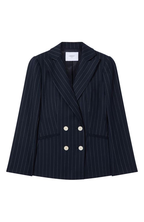 Shop Lk Bennett Baxtor Pinstripe Double Breasted Blazer In Navy
