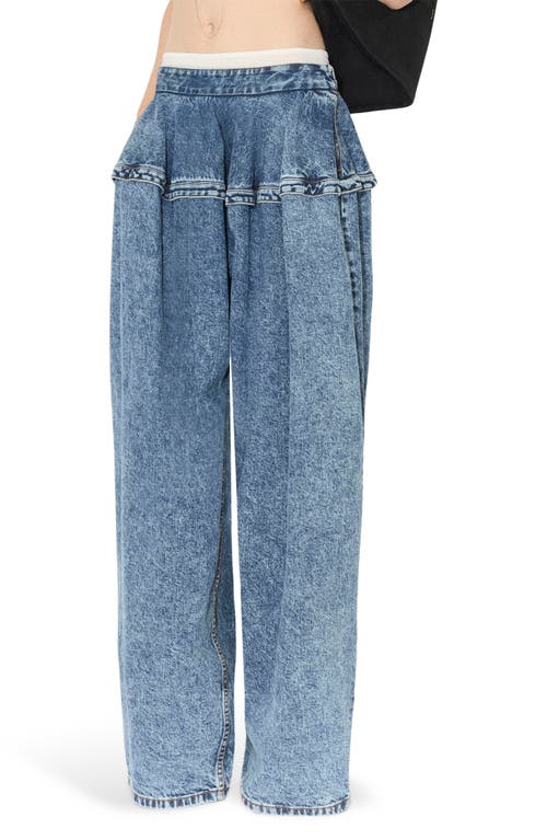 Shop Alaïa Basque Jeans In Bleu Neige