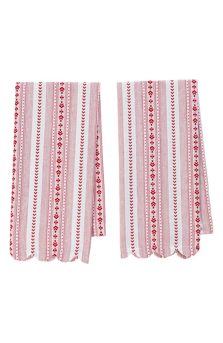 Juliska Villa Stripe Set of 2 Kitchen Towels, Main, color, Ruby