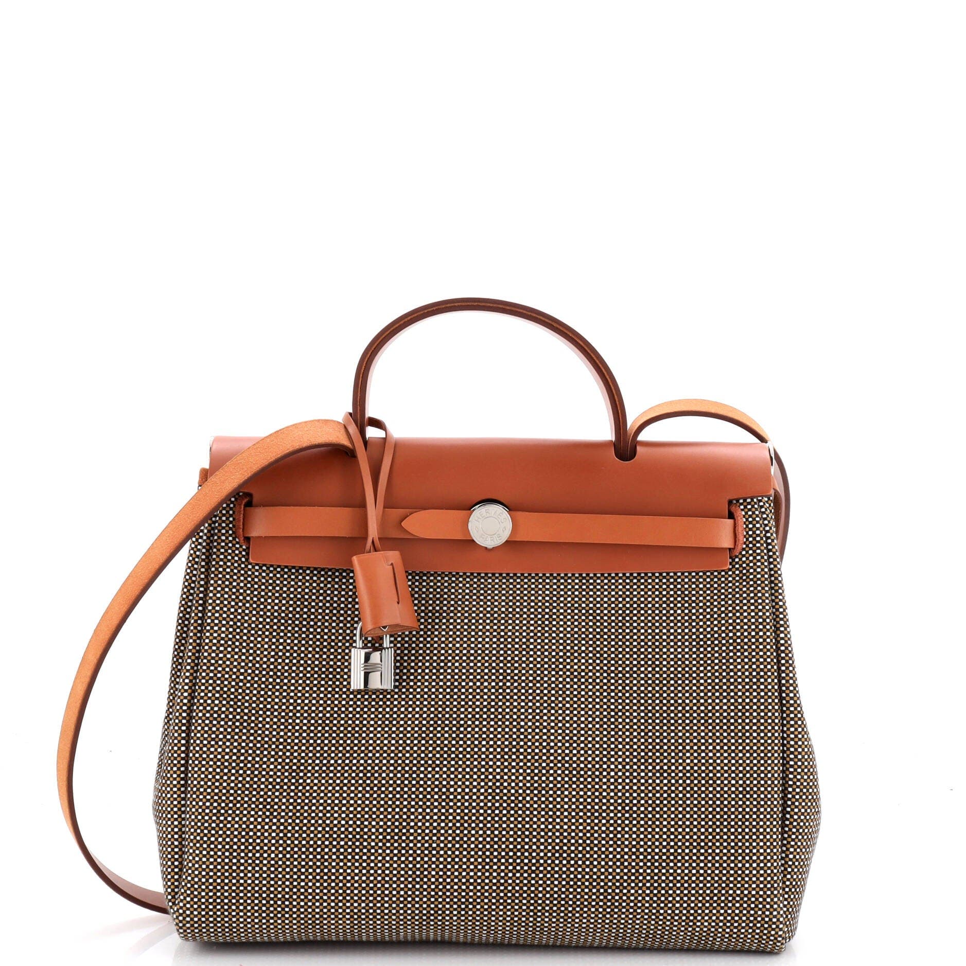 Herbag Zip Criss Viking Toile and Leather 31, Main, color, Natural