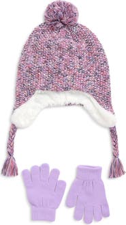 Capelli New York Space Dyed Earflap Hat & Gloves Set
