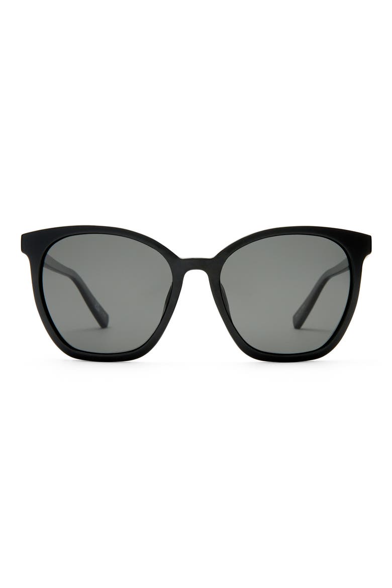 54mm Nirvana Cat Eye Sunglasses, Main, color, BLACK / SMOKE MONO POLARIZED