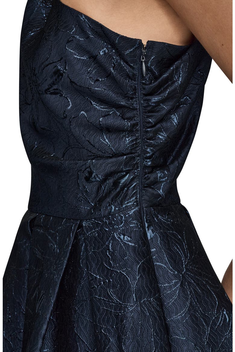 Metallic One-Shoulder Gown, Alternate, color, NIGHTFALL