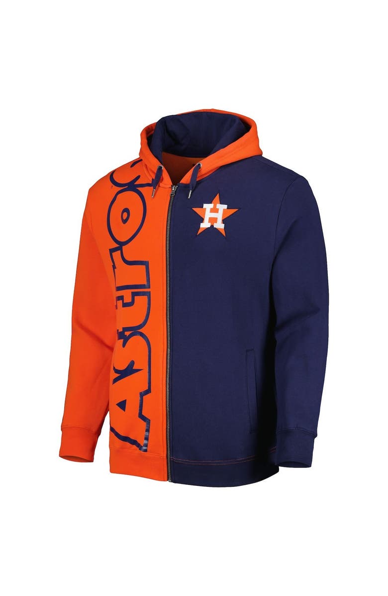 Mitchell & Ness Men's Mitchell & Ness Orange/Navy Houston Astros Fleece Full-Zip Hoodie, Alternate, color, Orange