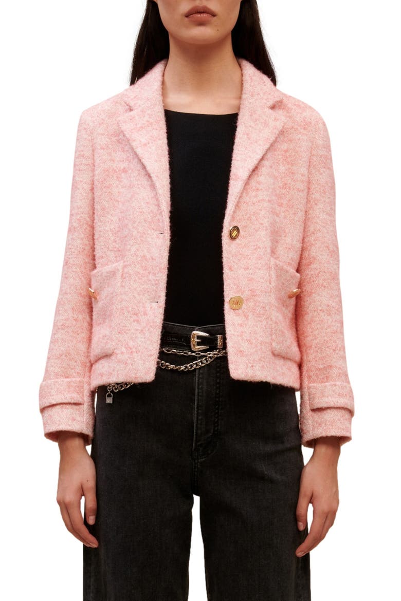 Vanello Crop Jacket, Main, color, ROSE