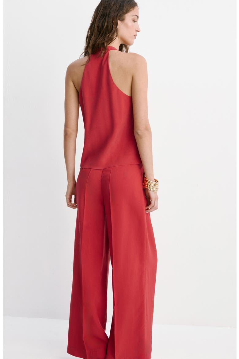 Pleated Wide Leg Pants, Alternate, color, RED