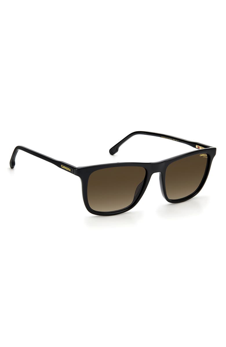 Carrera Eyewear 53mm Rectangular Sunglasses, Alternate, color, Black