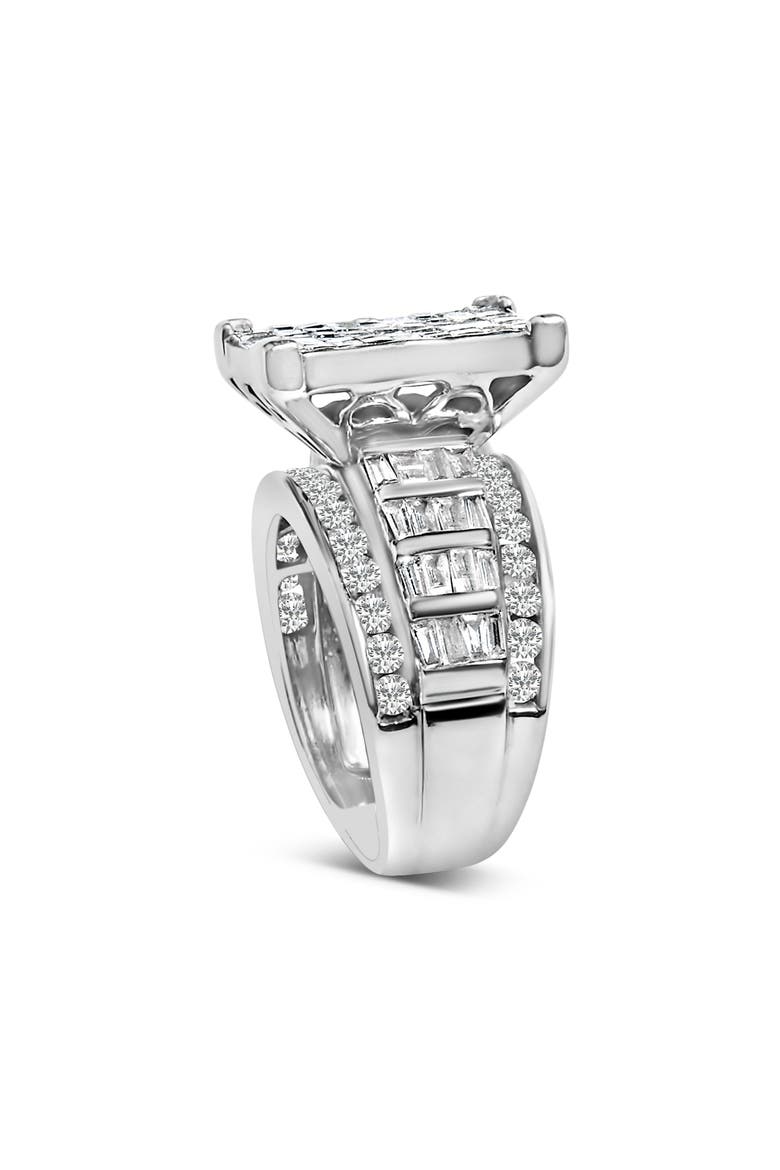 14K Gold 2.0 Cttw Mixed-Cut Diamond Composite Cluster Ring, Alternate, color, White Gold
