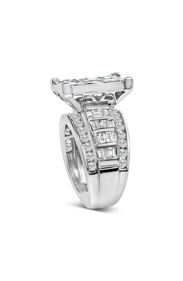 Haus of Brilliance 14K Gold 2.0 Cttw Mixed-Cut Diamond Composite Cluster Ring, Alternate, color, White Gold