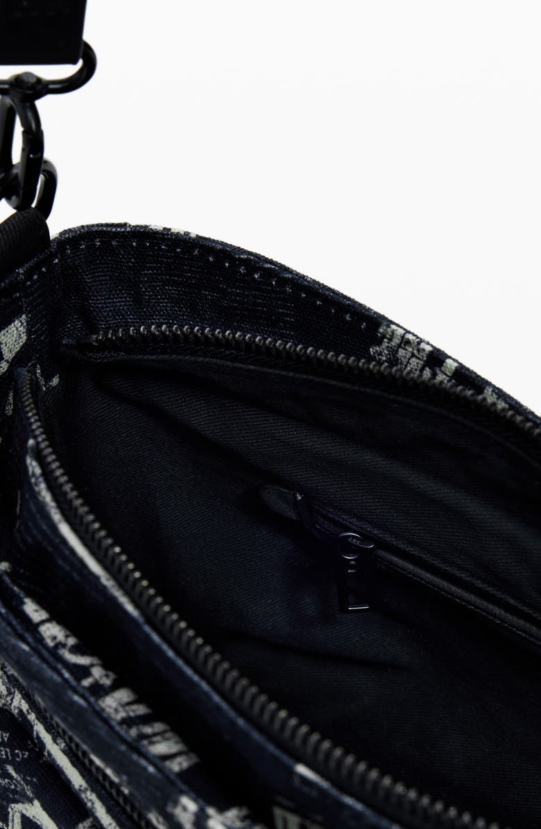 Desigual Cotton Canvas Shoulder Bag, Alternate, color, Black