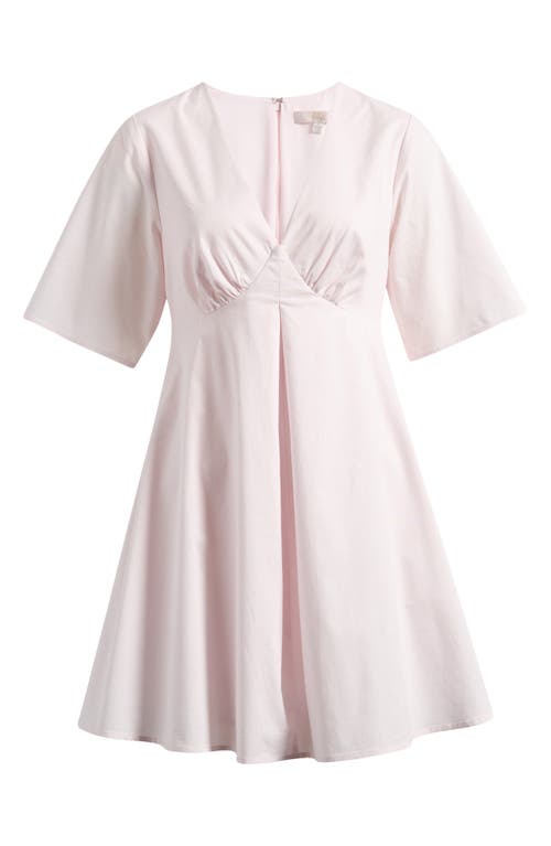 Wayf Zelma Short Sleeve Babydoll Minidress In Baby Pink