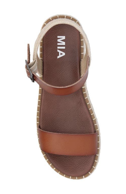 Mia Stephany Ankle Strap Sandal In Cognac