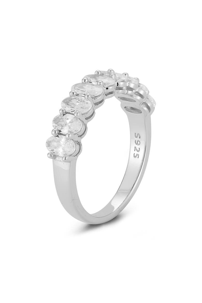 Oval Cubic Zirconia Ring, Alternate, color, SILVER