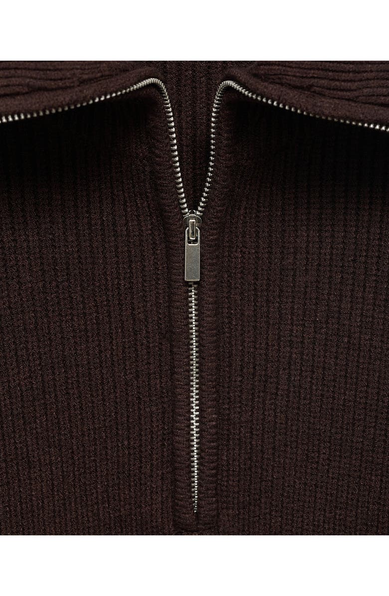 MANGO Half Zip Sweater, Alternate, color, Chocolate